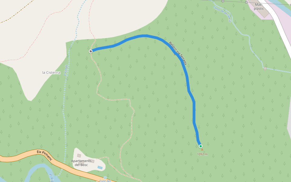 Retorn via ferrada walking route map in Ribes de Freser