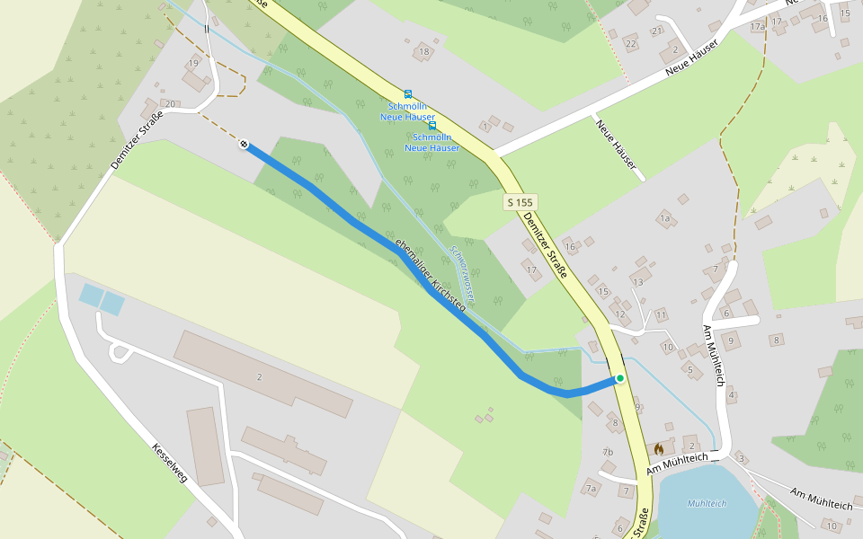 ehemaliger Kirchsteg walking route map in Schmölln-Putzkau
