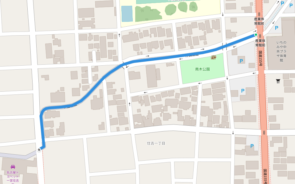 神山緑道 walking route map in Ichinomiya