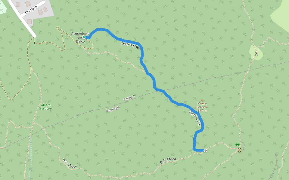 Dalco-Croce walking route map in Civenna