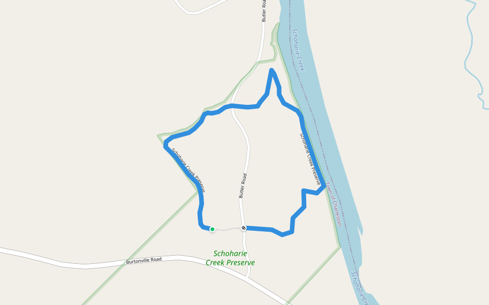 Schoharie Creek Preserve walking route map in Esperance