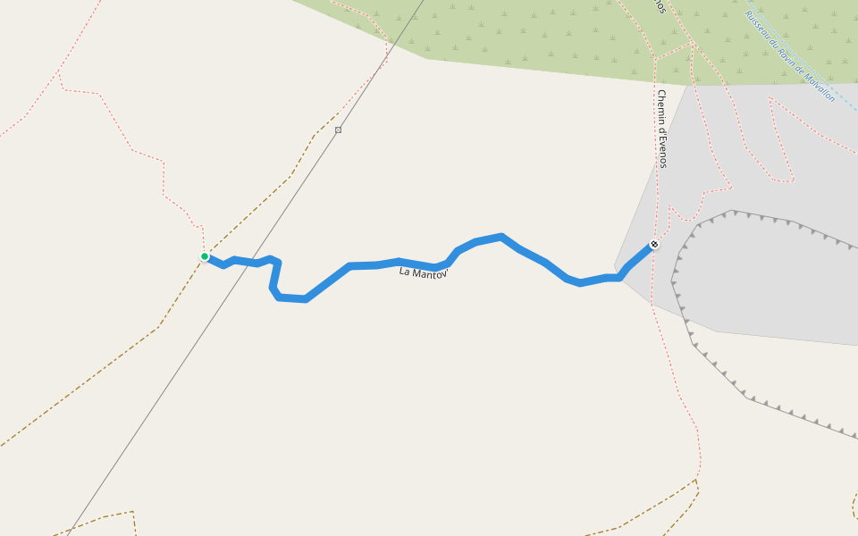 La Mantov' walking route map in Le Revest-les-Eaux
