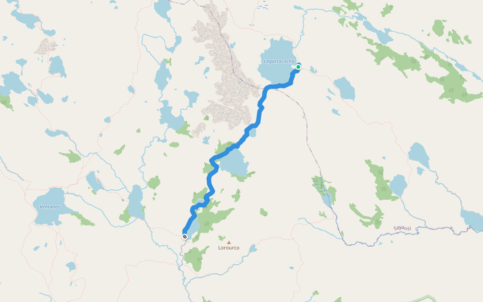 Bajada de Lagartococha A chico Soldados walking route map in Hacienda Cancan