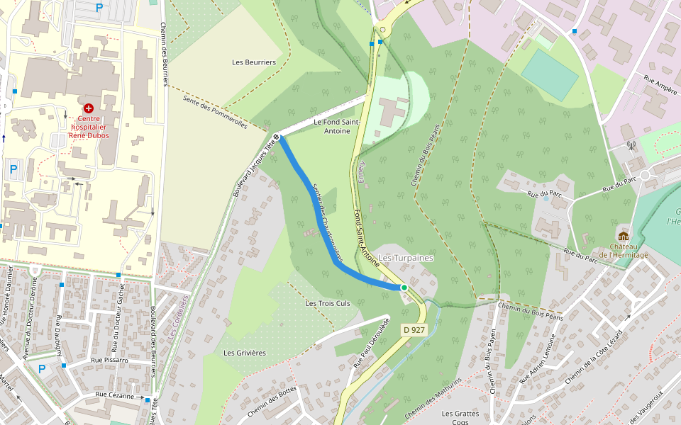 Sentier des Chaudronnières walking route map in Ennery