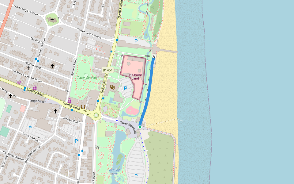 North Bracing walking route map in Skegness