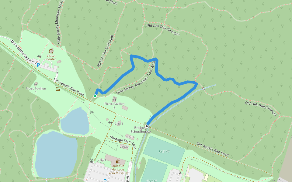 Cedar Grove Trail (Purple) walking route map in Sterling