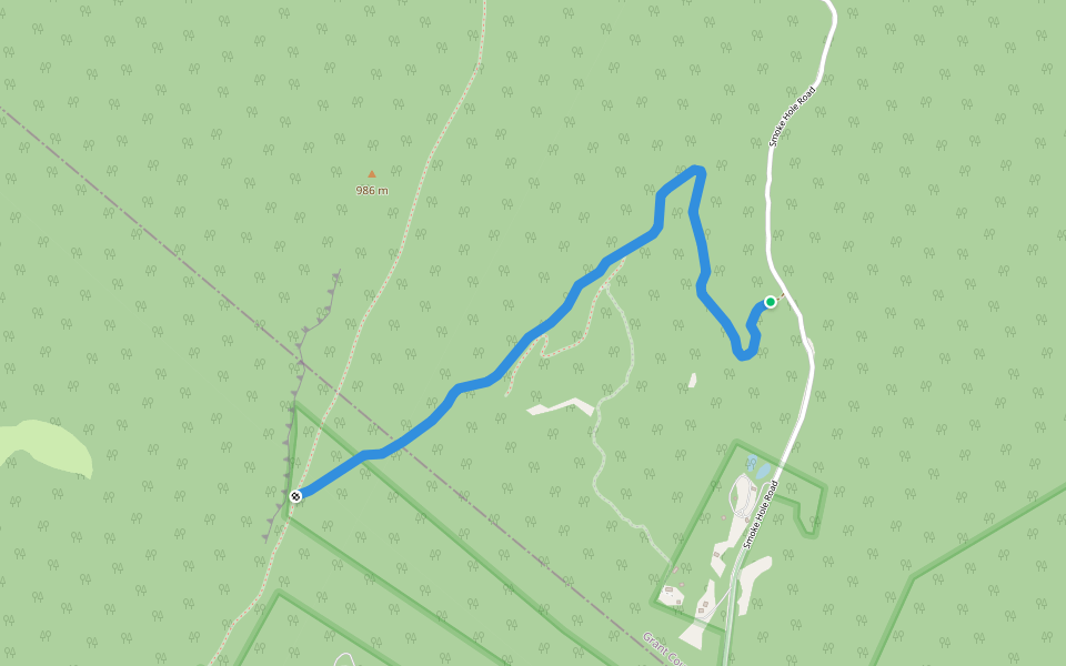 Redman Run Trail walking route map in Cabins