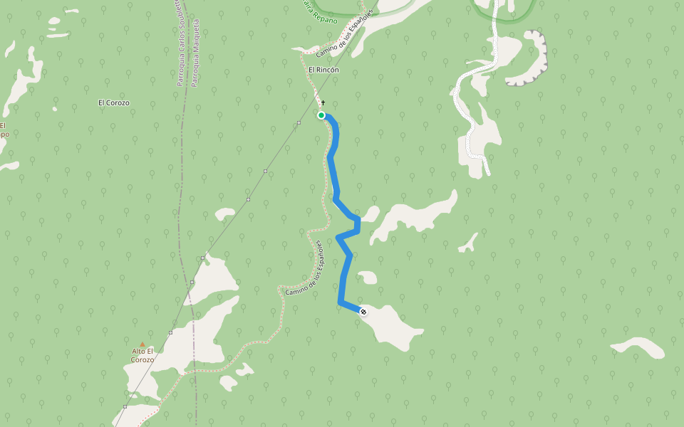 Vía hacienda Torre Quemada walking route map in La Guaira