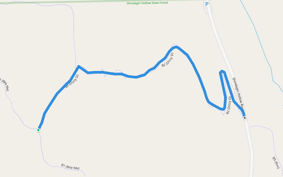 B2 walking route map in Brooktondale