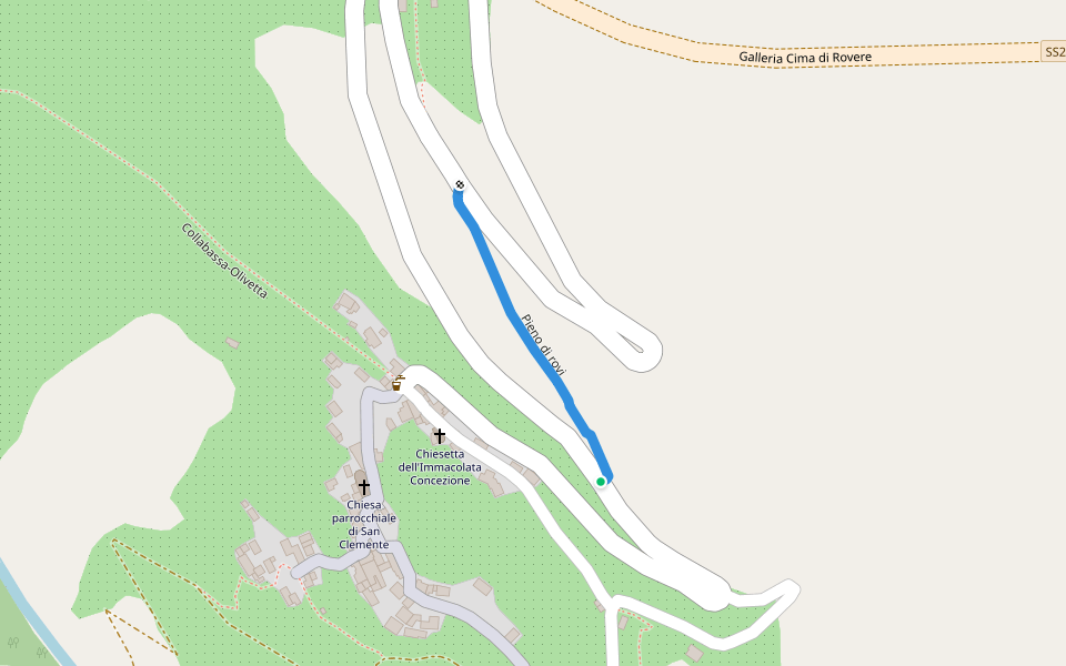 Pieno di rovi walking route map in Collabassa