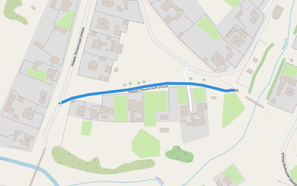 Новая Ленинская улица walking route map in Vadinsk