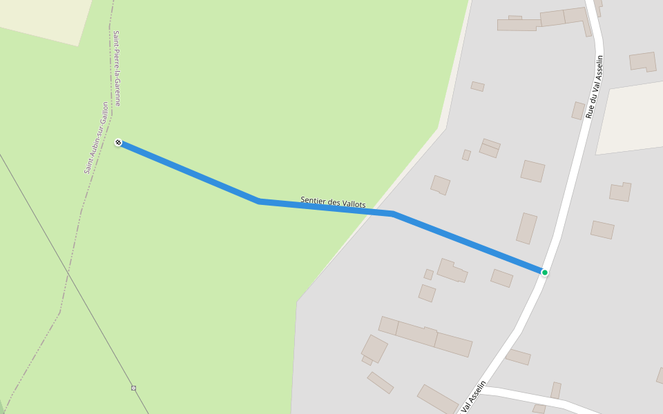 Sentier des Vallots walking route map in Saint-Pierre-la-Garenne