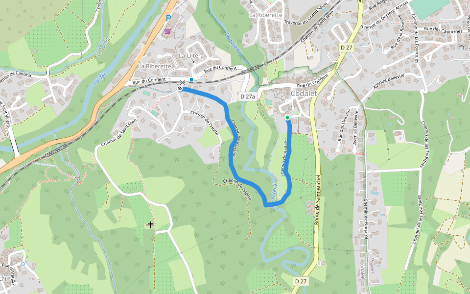 Chemin de Badaloc walking route map in Codalet