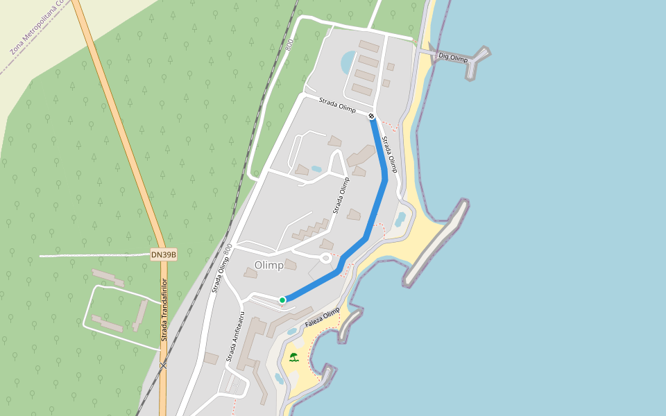 Strada Olimp walking route map in Olimp