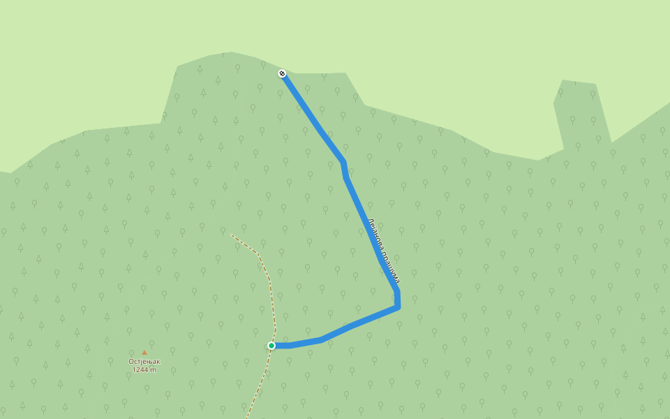 Дејанова прашума walking route map in Gornji Očauš
