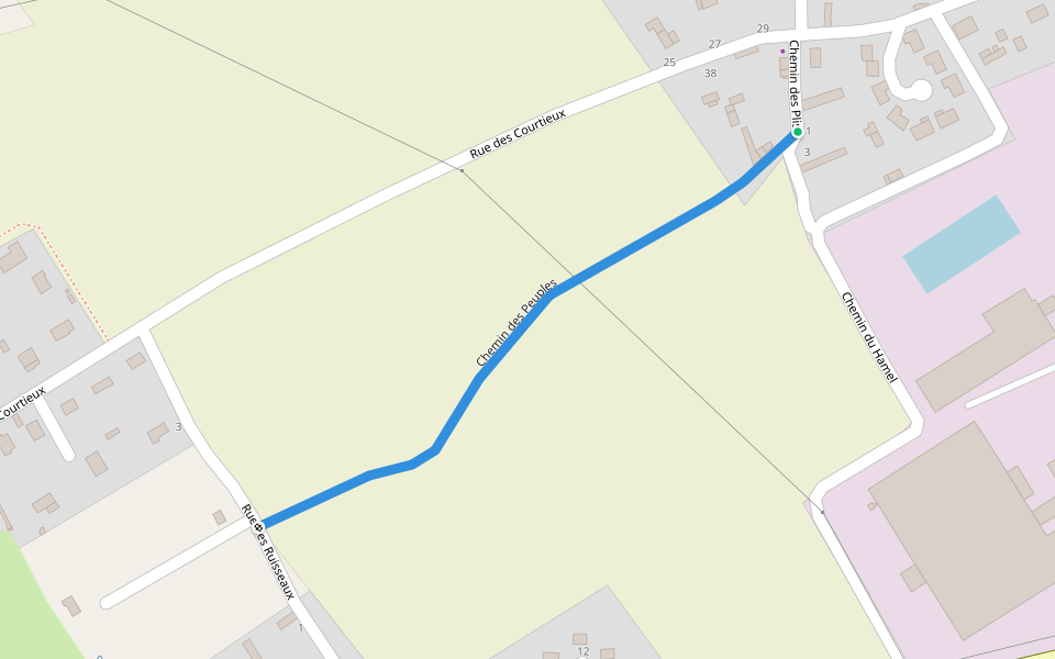 Chemin des Peuples walking route map in Hondouville