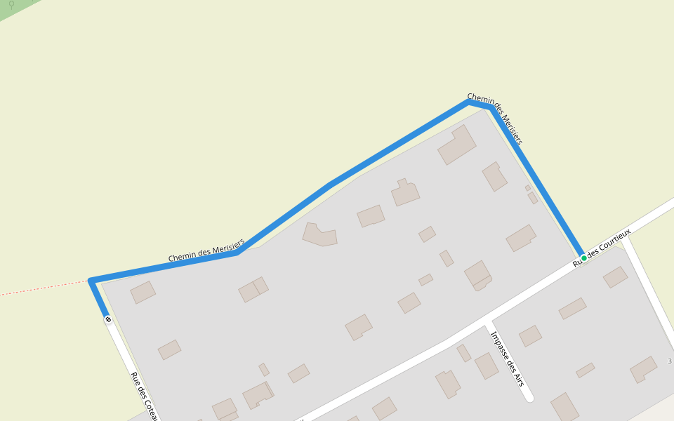 Chemin des Merisiers walking route map in Hondouville