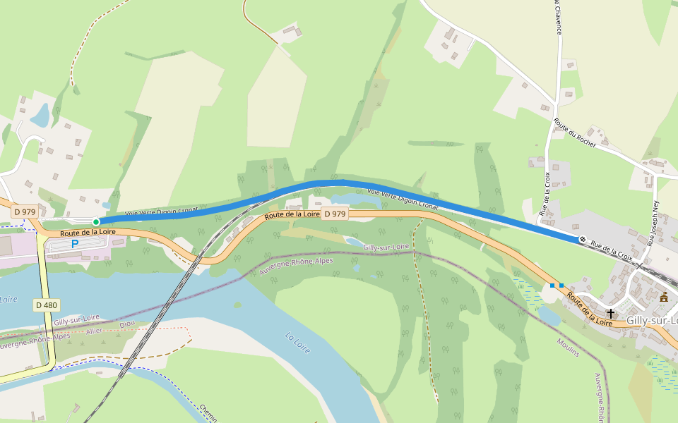 Voie Verte Digoin Cronat walking route map in Gilly-sur-Loire