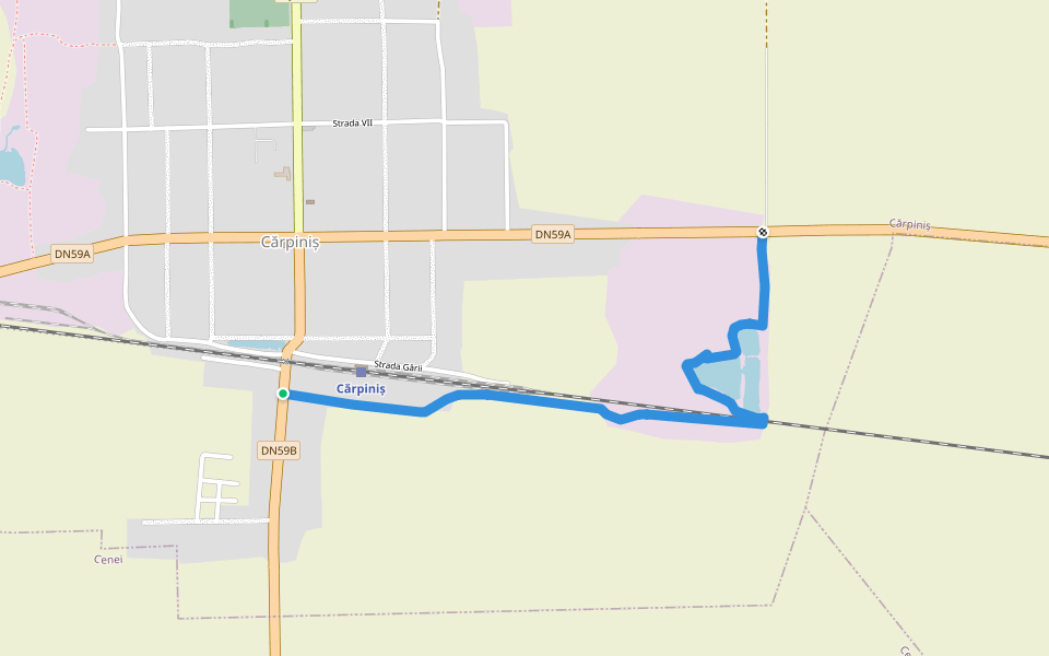 Traseu Balta Roșie walking route map in Cărpiniș