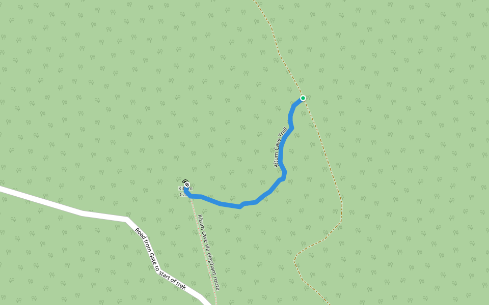 Kitum Cave Trail walking route map in Endebess