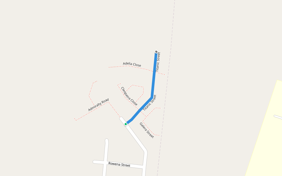 Titanic Street walking route map in Saldanha