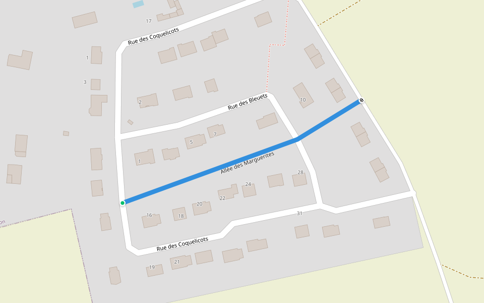 Allée des Marguerites walking route map in Arnières-sur-Iton