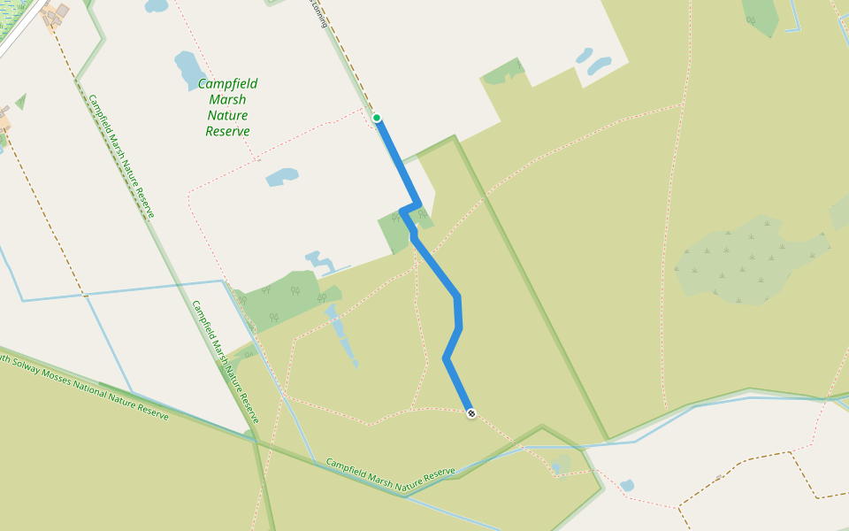 Byers Lonning walking route map in Bowness-on-Solway