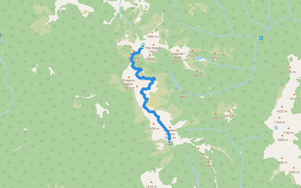 Dragon's Teeth High Traverse Route walking route map in Bainham
