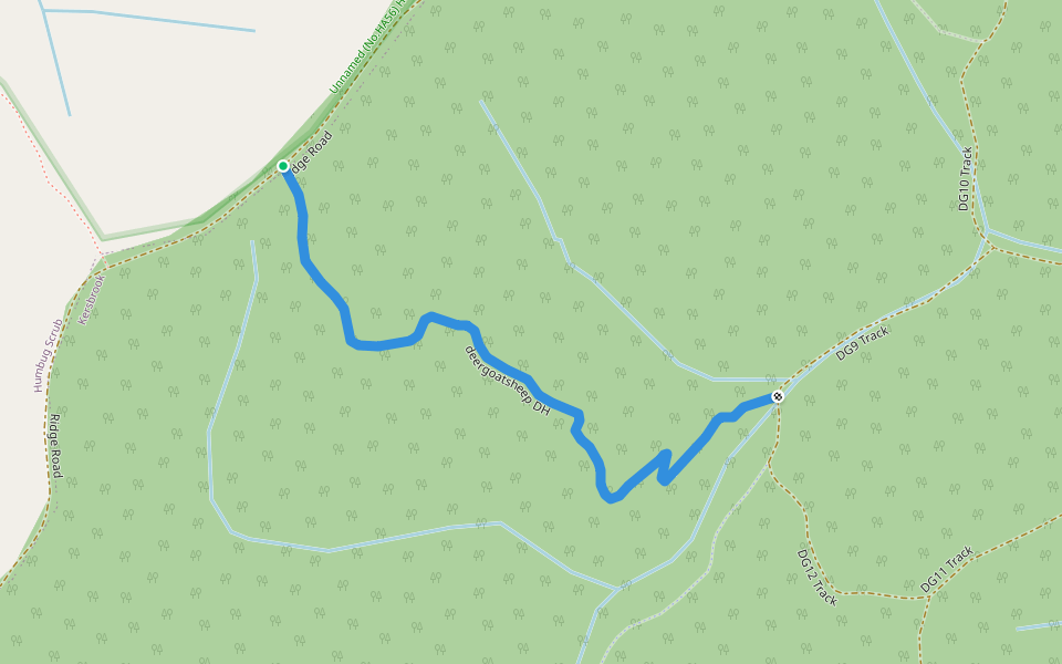deergoatsheep DH walking route map in Humbug Scrub