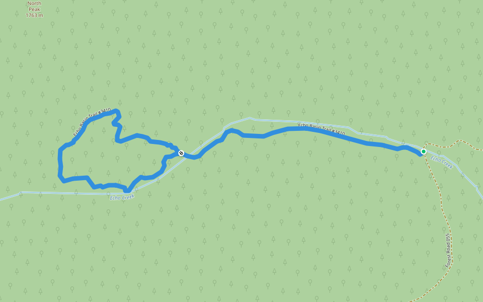 Echo Basin Trail #3410 walking route map in Santiam Junction