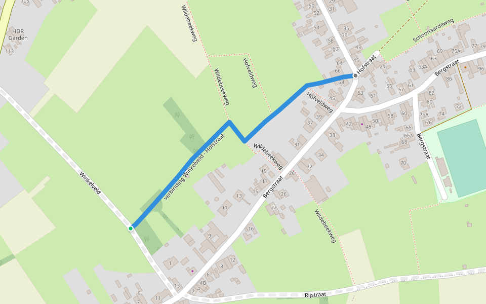 verbinding Winkelveld - Hofstraat walking route map in Haaltert