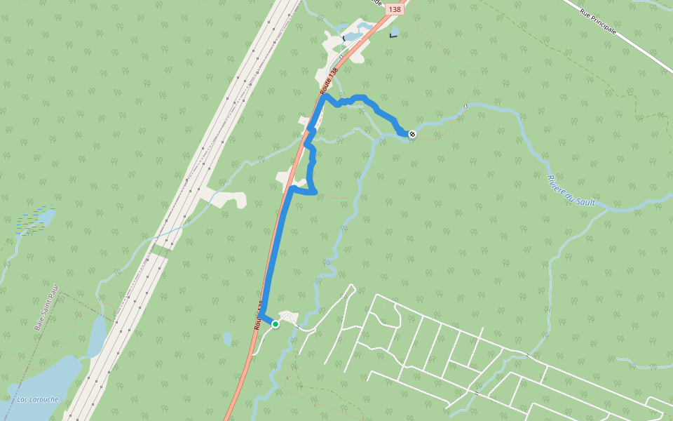Sentier Louise-Gasnier walking route map in Petite-Rivière-Saint-François