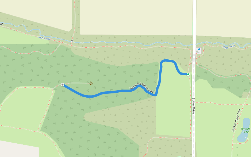 Hitchcock Ridge Trail walking route map in Mount Horeb
