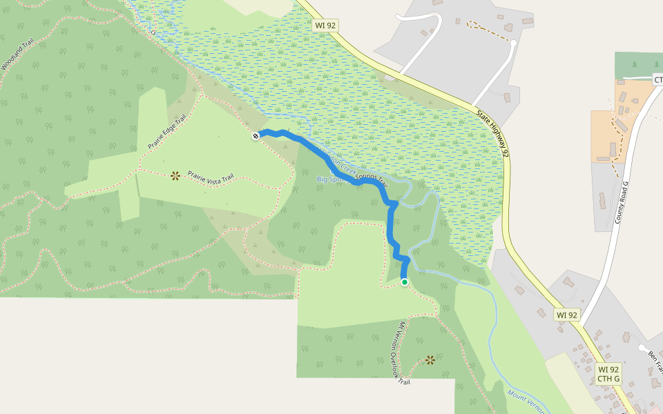 Springs Trail walking route map in Mount Horeb