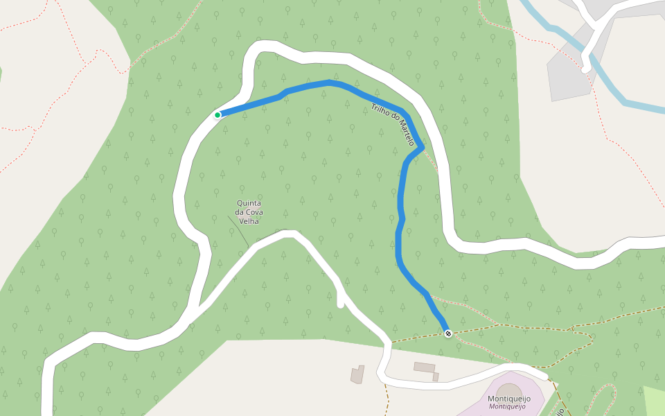 Trilho do Martelo walking route map in Lousa