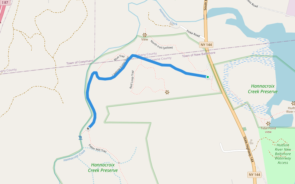 Laverne Irving Trail walking route map in Coeymans