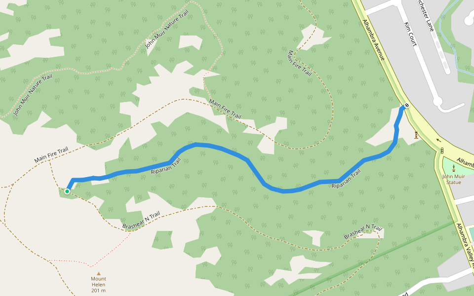 Riparian Trail walking route map in Martinez