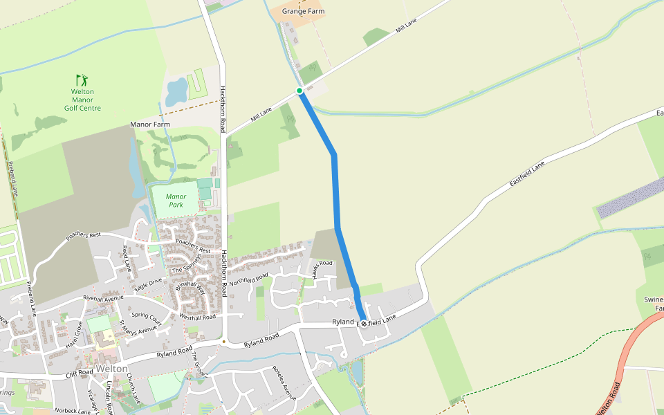 Walker Walk walking route map in Welton