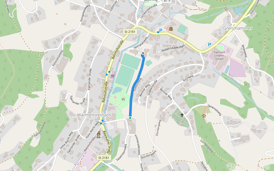 Poetensteig walking route map in Warmensteinach