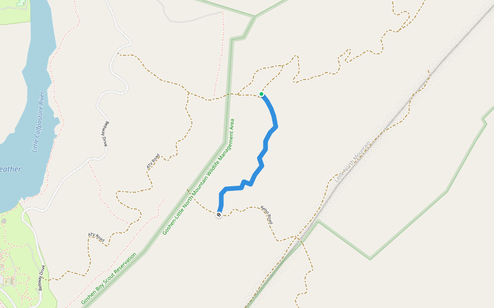 Hunter's Trail walking route map in Goshen