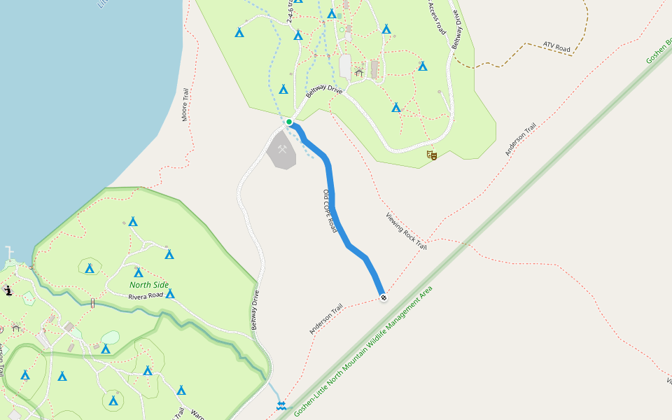 Old COPE Road walking route map in Goshen