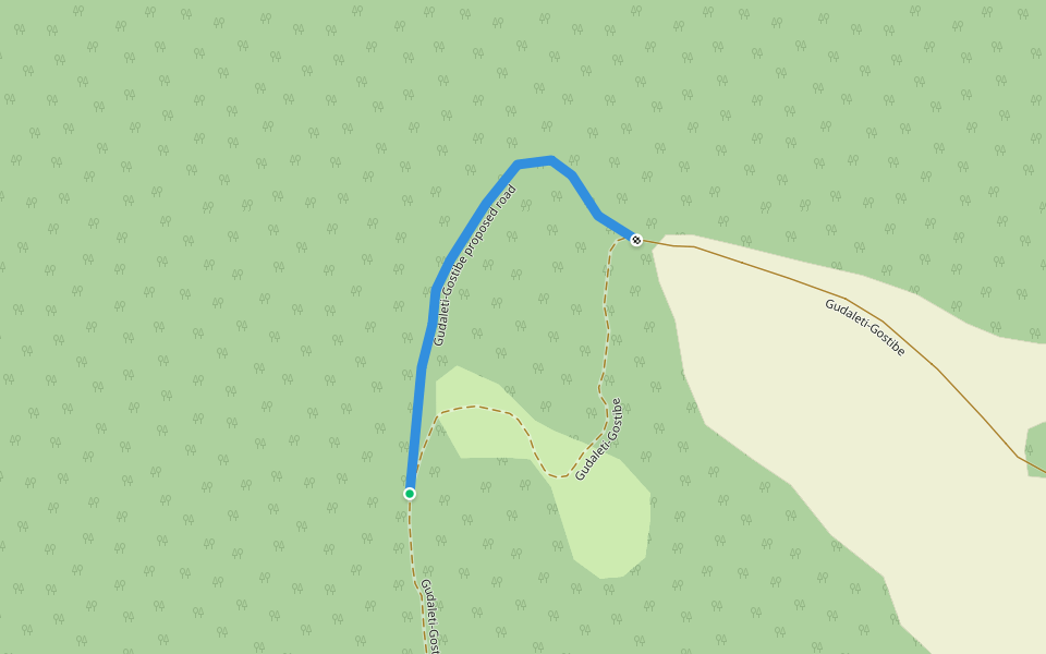Gudaleti-Gostibe proposed road walking route map in Akhaltsikhe