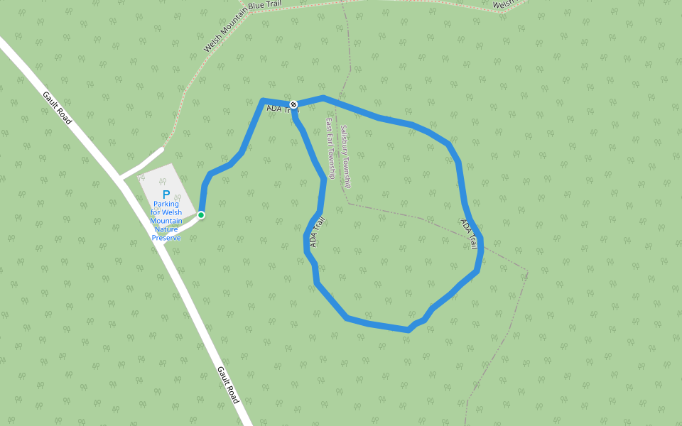 ADA Trail walking route map in East Earl