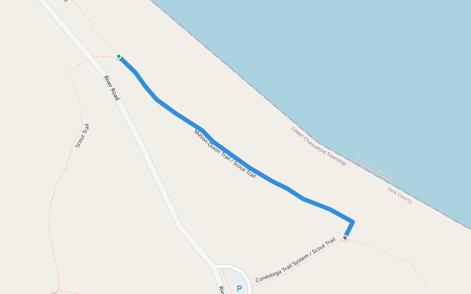 Mason-Dixon Trail / Scout Trail walking route map in Airville