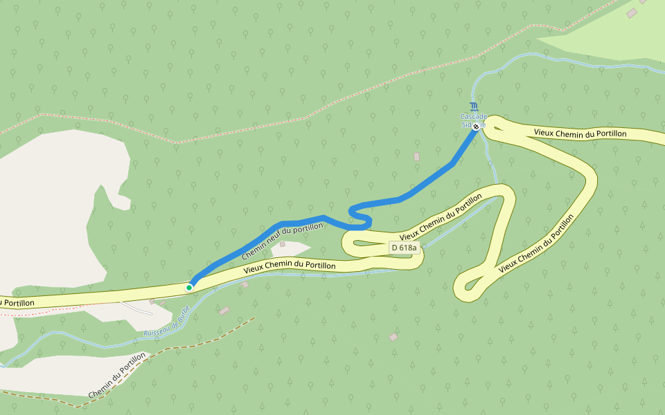 Chemin neuf du portillon walking route map in Saint-Mamet