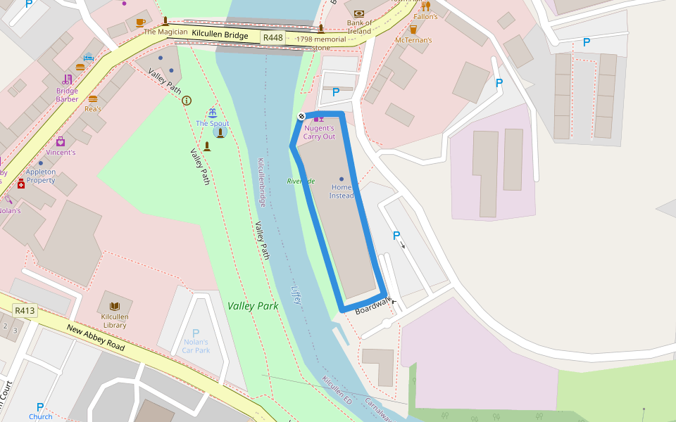 Boardwalk walking route map in Kilcullen