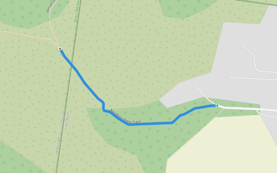 Razorback Ridge Track walking route map in Sisters Beach