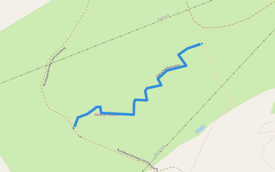 Gletscherflohsafari walking route map in Tux