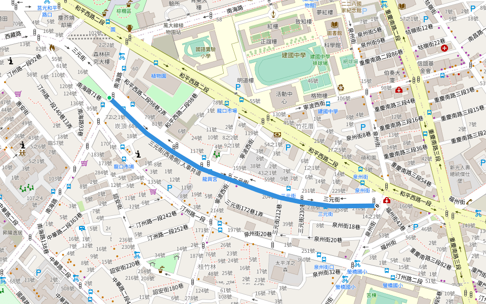 三元街(西南側) 人車共道