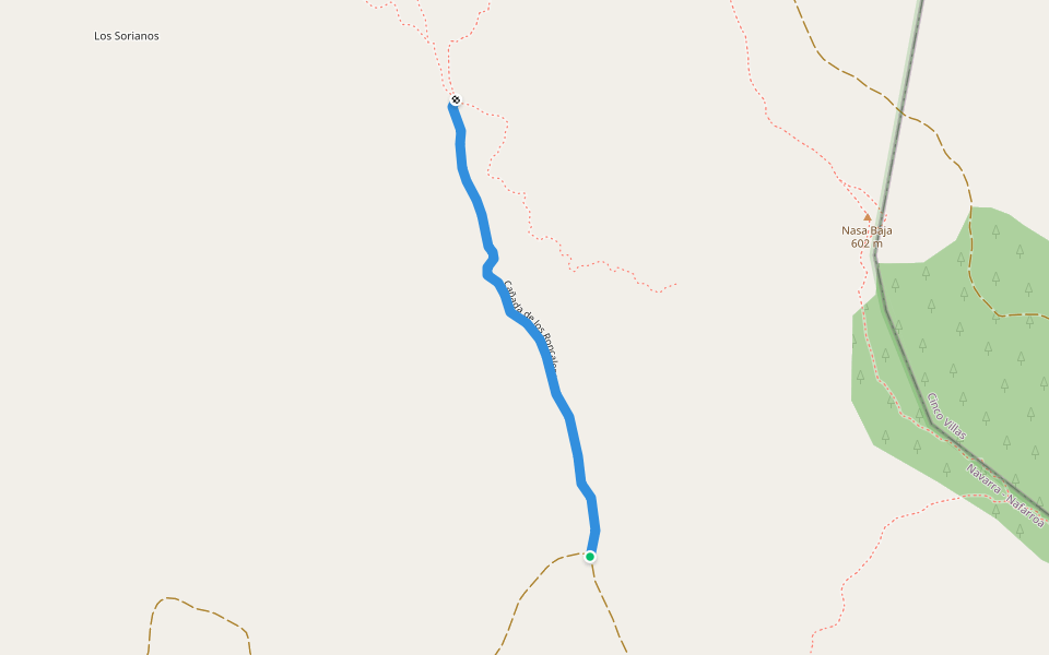 Cañada de los Roncaleses walking route map in Tudela